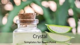  Presentation with cosmetic - Cool new presentation design with fresh aloe leaves and aloe backdrop and a mint green colored foreground