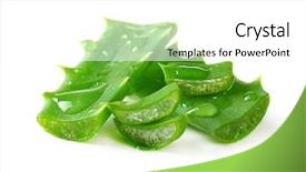  Presentation with aloe vera - Colorful presentation theme enhanced with aloe leaves with drops isolated backdrop and a white colored foreground