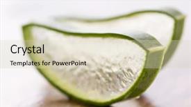  Presentation with aloe vera gel - Slide deck consisting of aloe slices background and a soft green colored foreground