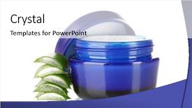  Presentation with aloe vera - PPT theme with aloe vera and cream isolated on white background and a white colored foreground