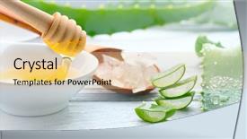  Presentation with gel medicine - Presentation theme having aloe vera and honey closeup background and a lemonade colored foreground