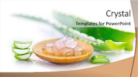  Presentation with aloe vera gel - Presentation design enhanced with sensitivity - aloe vera gel closeup sliced background and a white colored foreground