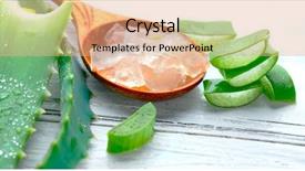  Presentation with alternative medicine - Presentation theme featuring aloe vera gel closeup sliced background and a coral colored foreground