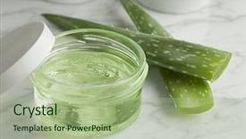 Presentation with aloe vera gel - Cool new presentation theme with aloe vera gel backdrop and a mint green colored foreground