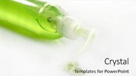  Presentation with aloe vera gel - Audience pleasing PPT theme consisting of aloe vera green gel transparent backdrop and a white colored foreground