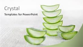  Presentation with aloe vera - Beautiful presentation theme featuring aloe-vera-leaves-on-wooden backdrop and a white colored foreground
