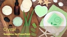  Presentation with skin wounds - Presentation theme enhanced with aloe-vera-skin-care-beauty background and a tawny brown colored foreground
