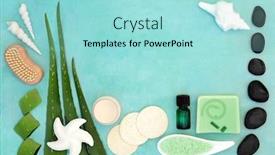  Presentation with wounds - Amazing PPT theme having aloe-vera-skin-care-spa backdrop and a arctic colored foreground
