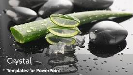 Presentation with gel medicine - Audience pleasing slide set consisting of aloe-vera-slices-and-spa backdrop and a dark gray colored foreground