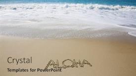  Presentation with aloha - Slide deck enhanced with aloha-the-word-aloha-written background and a coral colored foreground