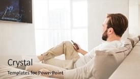  Presentation with man relaxing on massage table - Colorful slides enhanced with alone - photo of relaxed adult man backdrop and a soft green colored foreground