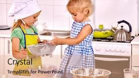  Presentation with breakfast children - Colorful presentation design enhanced with  backdrop and a  colored foreground