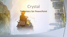  Presentation with alone - Amazing PPT theme having alone in this bg world backdrop and a cream colored foreground