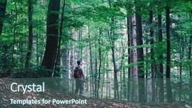  Presentation with pigeon ford mountains - PPT theme having alone man in wild forest background and a ocean colored foreground