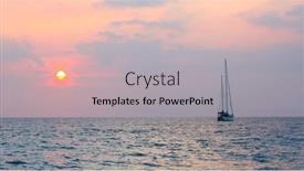  Presentation with sailboat - Cool new PPT theme with alone-sailboat-in-sea backdrop and a light gray colored foreground
