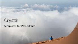  Presentation with fog - PPT theme with alone-tourist-on-the-edge background and a light gray colored foreground