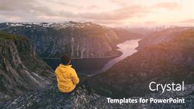  Presentation with alone - Audience pleasing slides consisting of alone-tourist-on-trolltunga-rock backdrop and a dark gray colored foreground