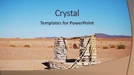  Presentation with water well - PPT layouts enhanced with alone well in sahara desert background and a light blue colored foreground