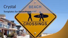  Presentation with route - Amazing PPT theme having along a busy southern california backdrop and a light blue colored foreground