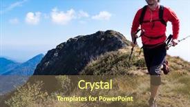  Presentation with mountain view - PPT layouts consisting of along a mountain ridge front background and a tawny brown colored foreground