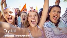  Presentation with music singing - Audience pleasing slide set consisting of along at a music festival backdrop and a coral colored foreground