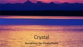  Presentation with living coral - Slide set having along geyser fields in yellowstone background and a coral colored foreground