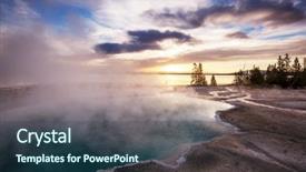  Presentation with natural park yellowstone - Presentation theme consisting of along geyser fields in yellowstone background and a ocean colored foreground