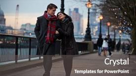  Presentation with bank - Cool new presentation theme with along south bank on winter backdrop and a dark gray colored foreground