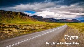  Presentation with coast - Audience pleasing presentation design consisting of along the coast typical iceland backdrop and a violet colored foreground