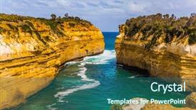  Presentation with tourism australia - PPT theme with along the pacific coast travel background and a ocean colored foreground