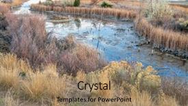  Presentation with scenery - Presentation theme having along the poudre river convert background and a coral colored foreground