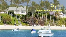  Presentation with fishermans cove - Slide deck with along the shoreline of bermuda background and a violet colored foreground
