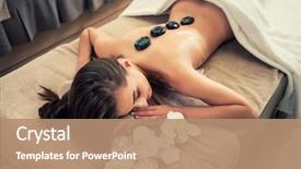  Presentation with wellness - Slides having along the spine at spa background and a coral colored foreground