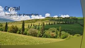  Presentation with rural road - Slide set featuring along winding rural road tuscany background and a teal colored foreground