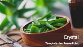  Presentation with alternative medicine - Theme featuring alovera - aloe vera on dark background background and a tawny brown colored foreground