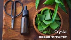  Presentation with aloe vera - Slide set enhanced with alovera - bottle of aloe vera essential background and a wine colored foreground