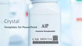  Presentation with chemical plastic - Presentation theme enhanced with alp-aluminium-monophosphide-cas-20859 background and a sky blue colored foreground