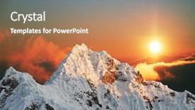  Presentation with mountain - PPT theme with alpamayo peak in cordilleras mountain background and a coral colored foreground