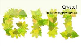  Presentation with green leaves - Beautiful theme featuring alphabet - letters with a green backdrop and a blonde colored foreground