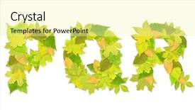  Presentation with green leaves - Theme having alphabet - letters with a green background and a blonde colored foreground