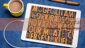  Presentation with digital printing - Slides having alphabet-abstract-random-vintage-letterpress background and a coral colored foreground