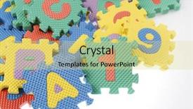  Presentation with puzzle pieces coming together - Amazing slides having alphabet and number puzzle pieces backdrop and a  colored foreground
