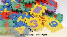  Presentation with puzzle pieces - Cool new PPT layouts with alphabet and number puzzle pieces backdrop and a yellow colored foreground