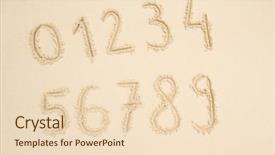  Presentation with sand quarrying - Colorful presentation design enhanced with alphabet and numbers in sand backdrop and a lemonade colored foreground