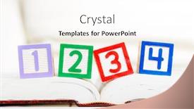  Presentation with alphabet - Slide set featuring toy letter number blocks - alphabet block with 1234 background and a white colored foreground