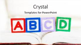  Presentation with alphabet - PPT theme featuring alphabet block with abcd background and a white colored foreground