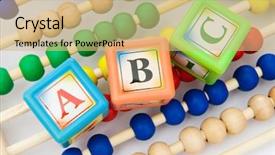  Presentation with alphabet - Audience pleasing slide deck consisting of alphabet blocks and abacus isolated backdrop and a coral colored foreground