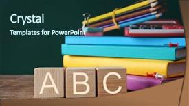  Presentation with abc - PPT layouts having alphabet blocks blackboard - colourful stationery and word abc background and a  colored foreground