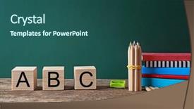  Presentation with abc - Amazing presentation theme having alphabet blocks blackboard - colourful stationery and word abc backdrop and a ocean colored foreground