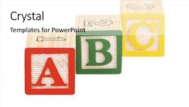  Presentation with abc - Presentation theme with alphabet blocks lined up background and a white colored foreground